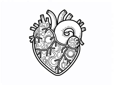 Real-Life Heart Illustration - Coloring Page
