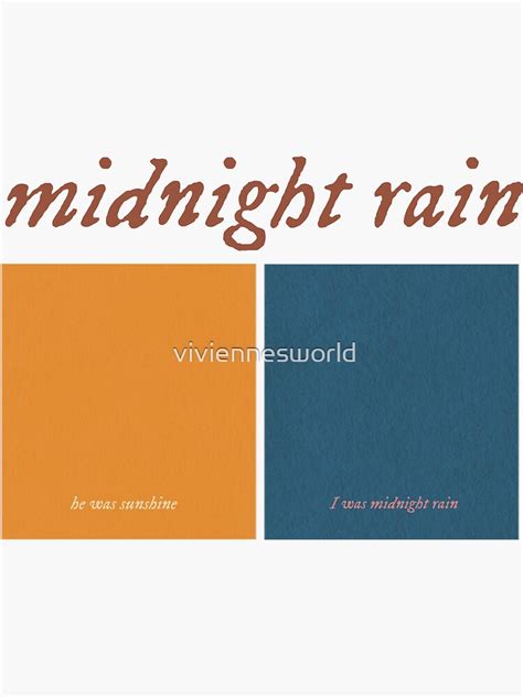 "midnight rain lyric color palette / graphic design" Sticker for Sale ...