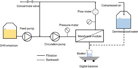 Schematic view of the constant flux crossflow filtration setup. | Download Scientific Diagram