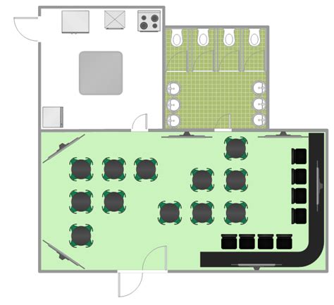 Sports bar - Floor plan | Cafe and Restaurant Floor Plans | Floor Plans ...