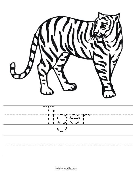 Tiger Worksheet - Twisty Noodle