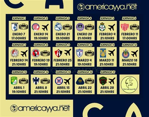 Aprender acerca 49+ imagen calendario de juegos del club america ...