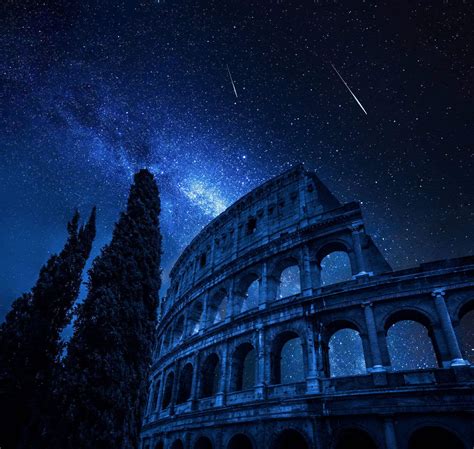 Ancient Roman Colosseum At Night