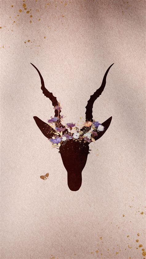 Antelope head silhouette painting mobile | PSD - rawpixel