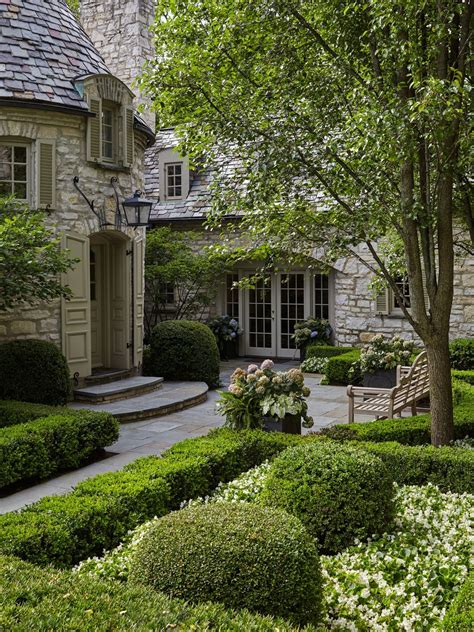 Lake Forest, IL Residence, Entry Courtyard French Country Architectural Details Front Facade ...