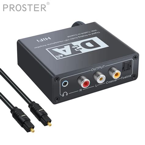 PROSTER 192KHz DAC Adjustable Volume DAC Digital to Analog Audio Converter Optical Toslink to ...