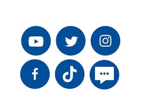 Blue Social Media Icons Logo PNG vector in SVG, PDF, AI, CDR format