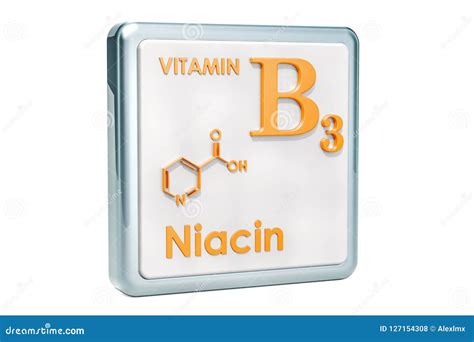 Niacin Molecular Formula Vector Illustration. Nicotinic Acid Skeletal Molecule Structure And ...