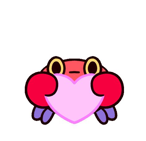 Heart Broken Crabby Crab Sticker - Heart Broken Crabby Crab Pikaole ...