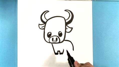 How to Draw a Bull Cute - How to Draw Easy Things - YouTube