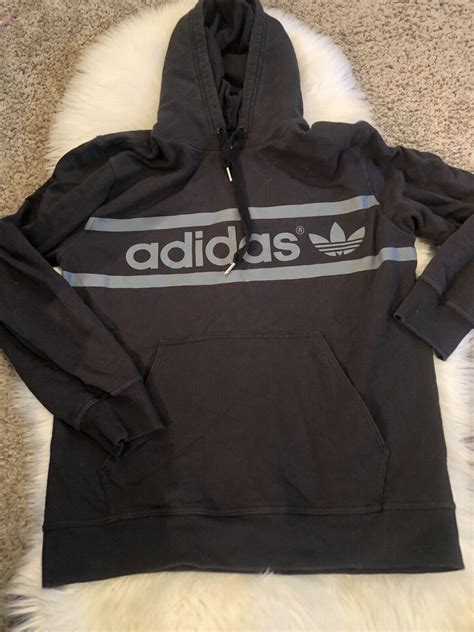 Adidas Mens Large Black Hoodie Trefoil Logo Pullover.… - Gem