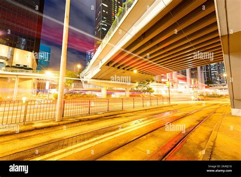 Hong Kong night view with car light Stock Photo - Alamy