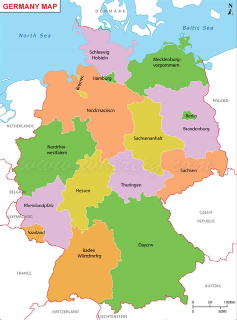 Germany Map (Deutschland-Karte), Map of Germany, Germany States Map