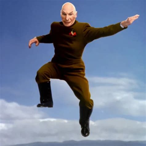 Captain Picard jumping from the enterprise | Stable Diffusion | OpenArt