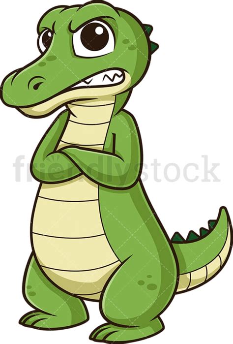 Angry Alligator Cartoon Clipart Vector - FriendlyStock