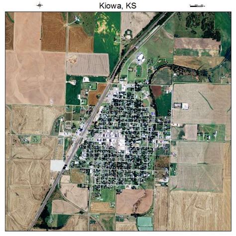 Aerial Photography Map of Kiowa, KS Kansas