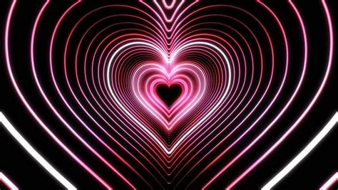 Beautiful Abstract Pink Hearts Tunnel Light Stock Footage Video (100% ...