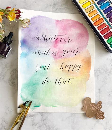 Custom watercolor calligraphy quote hand painted art modern | Etsy