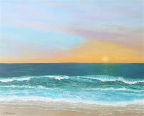 Colorful Sunset Beach Paintings in 2020 | Beach sunset painting, Seascape paintings, Beach ...