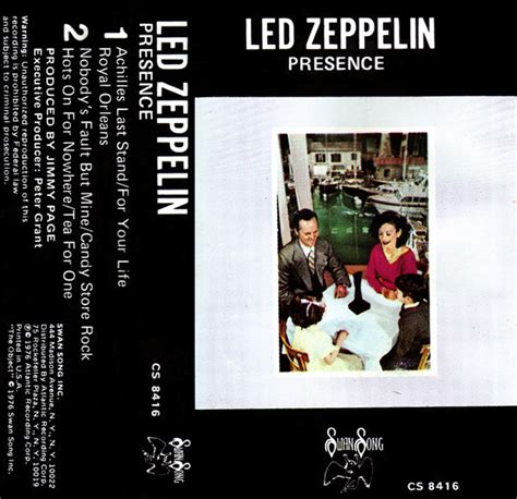 Led Zeppelin - Presence (1976, Cassette) | Discogs