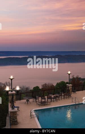 Swimming Pool at Lodge, Lake Guntersville Resort State Park, Guntersville, Alabama, USA Stock ...