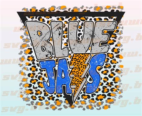 Blue Jays Png, Blue Jays Royal Blue and Gray Leopard Lightning Bolt ...