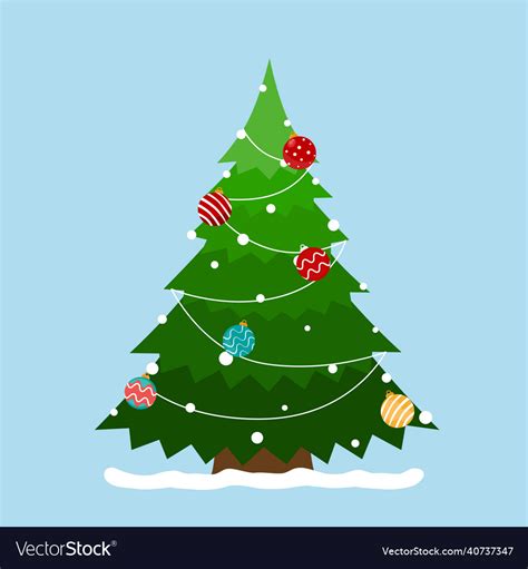 Christmas tree and decorations merry Royalty Free Vector