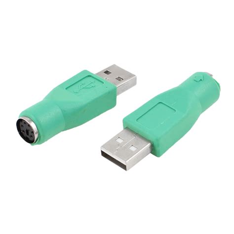 2 Pcs USB 2.0 Male to PS/2 Female Mouse Keyboard Adapter Connector DW