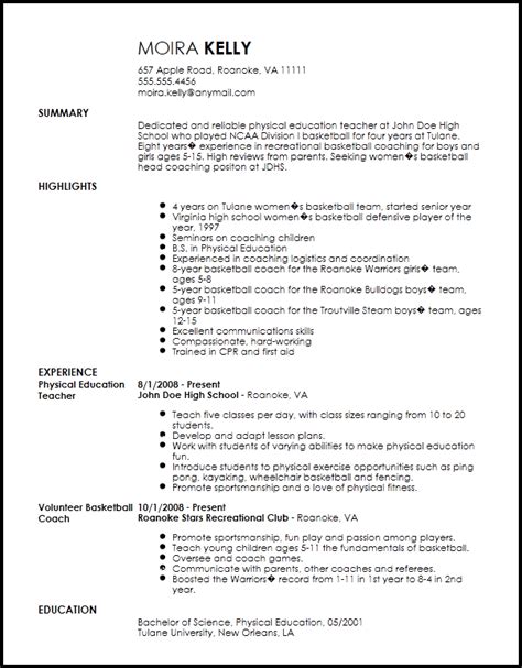 Free Traditional Sports Coach Resume Example | Resume-Now