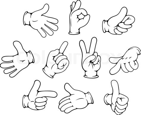 Cartoon hand gestures set for ... | Stock vector | Colourbox