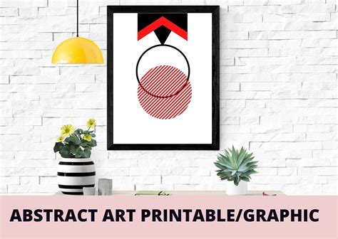 Red Black Abstract Shapes Art Poster Graphic by Articolory · Creative ...