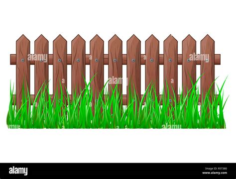 Wooden Fence with grass isolated vector symbol icon design Stock Photo - Alamy