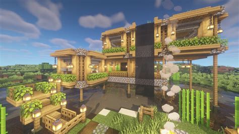 Minecraft Waterfall House 1.20.2/1.20.1/1.20/1.19.2/1.19.1/1.19/1.18/1.17.1/Forge/Fabric ...