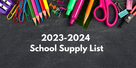 School Supply Lists 2023-2024 | Federalsburg Elementary School