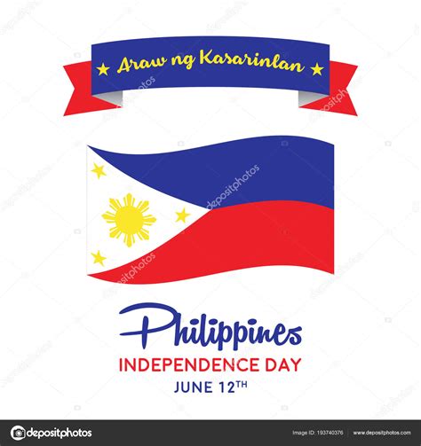 Philippines Independence Day Flag Isolated White Background Stock Vector Image by ...