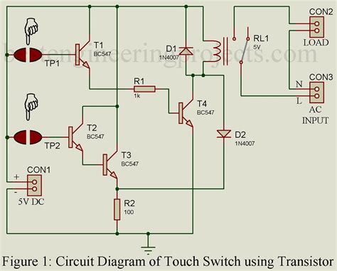 Touch Switch Circuit using Transistor