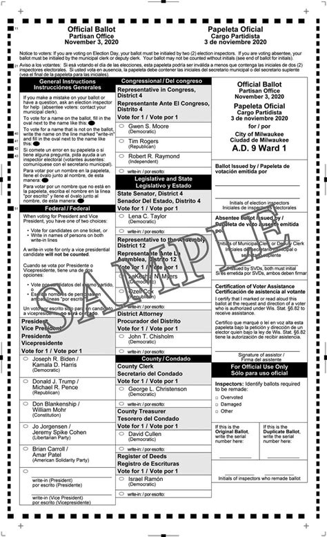 Notice of General Election and Sample Ballots November 3, 2020 - Milwaukee Courier Weekly Newspaper