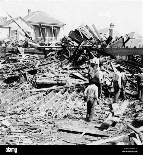 GALVESTON HURRICANE, 1900. /nMen searching among rubble for survivors ...