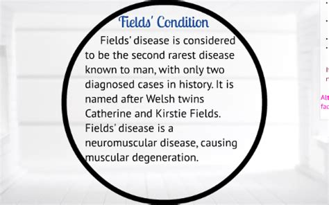 In the top 5 rare diseases is “Fields Condition”. | Strive For Good Health