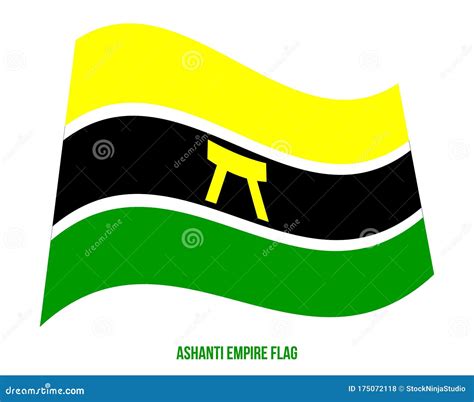 Ashanti Empire Flag Waving Vector Illustration on White Background. Historical Flag Stock Vector ...