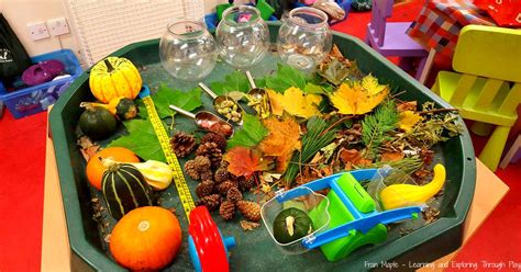 Learning and Exploring Through Play: Autumn Themed Tuff Tray