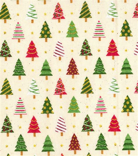 Maker's Holiday Christmas Tree Print Cotton Fabric 44'' | JOANN