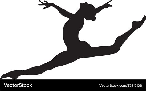 Leaping ballet dancer silhouette Royalty Free Vector Image