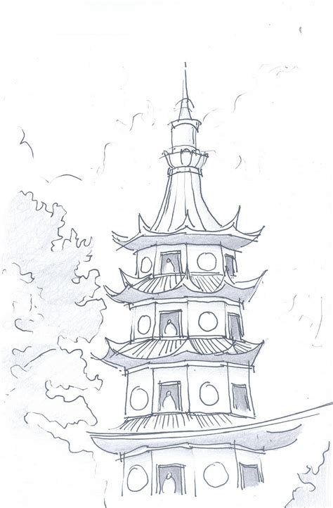 Pagoda Drawing at GetDrawings | Free download