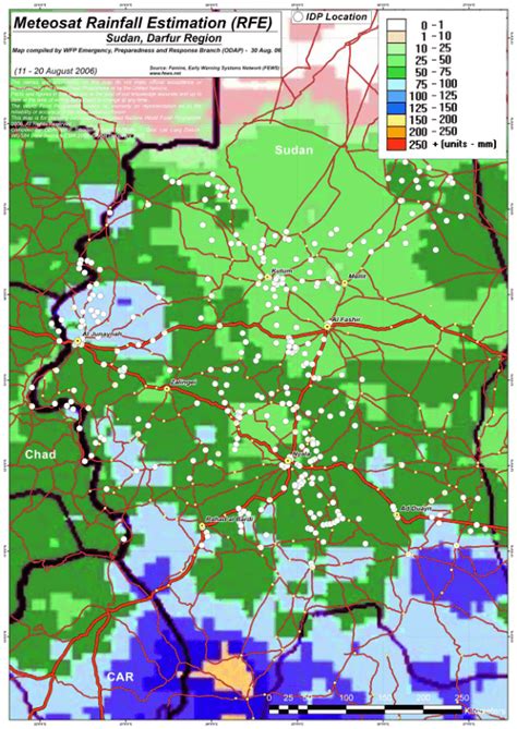 Meteosat Rainfall Estimation (RFE): Sudan, Darfur Region (11- 20 August ...