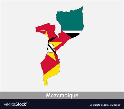 Mozambique map flag Royalty Free Vector Image - VectorStock