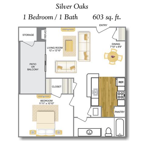 Available Floor Plans & Pricing - 1 & 2 Bedroom | Silver Oaks Apartments