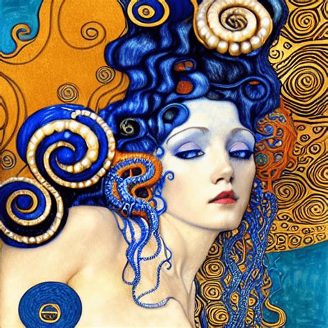 Art Deco Gustav Klimt Art Nouveau Sea Shell Head Piece African Mermaid Brian Froud · Creative ...