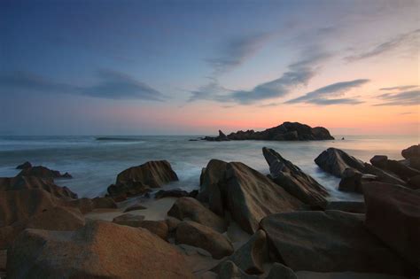 Download Rocks & Beach at Sunset Royalty Free Stock Photo and Image