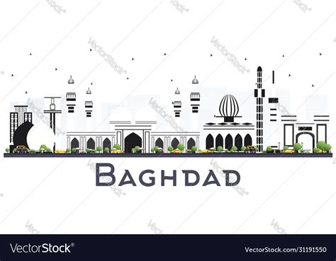 Baghdad iraq city skyline with color buildings Vector Image